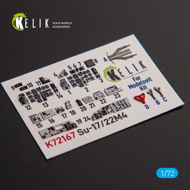 Sukhoi SU-17M4P / 22M4. Interior 3D Decals (for ModelSvit Aircraft model kit) Scale 1:72 KeliK K72167