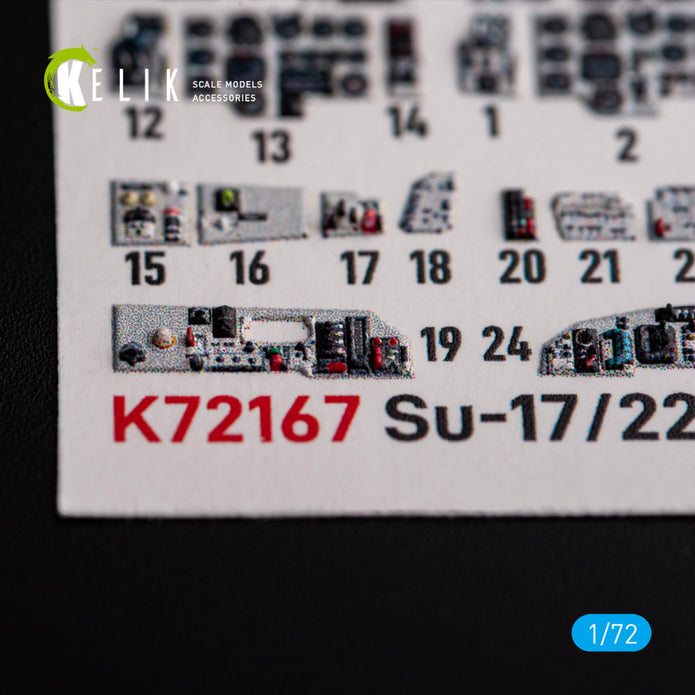 Sukhoi SU-17M4P / 22M4. Interior 3D Decals (for ModelSvit Aircraft model kit) Scale 1:72 KeliK K72167