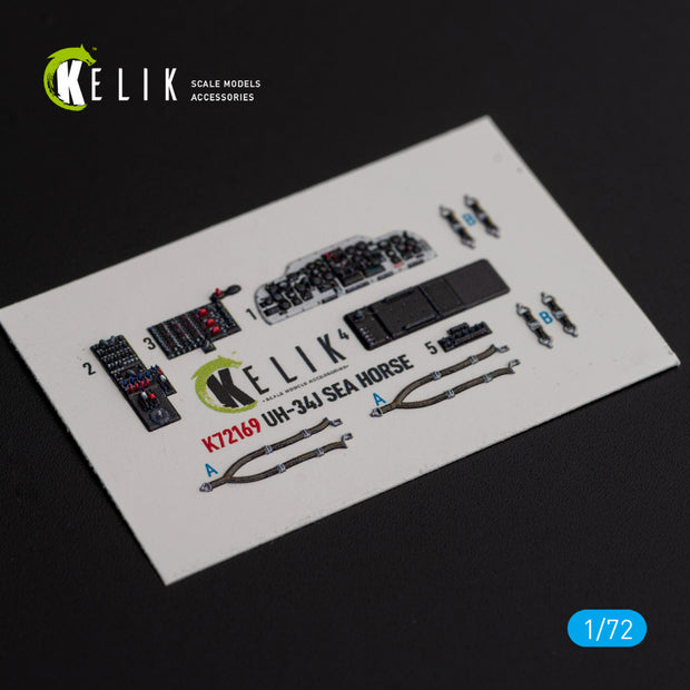 Sikorsky UH-34J SEA HORSE. Interior 3D Decals (for Italeri Helicopter model kit) Scale 1:72 KeliK K72169