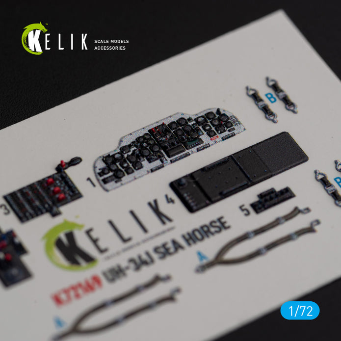 Sikorsky UH-34J SEA HORSE. Interior 3D Decals (for Italeri Helicopter model kit) Scale 1:72 KeliK K72169