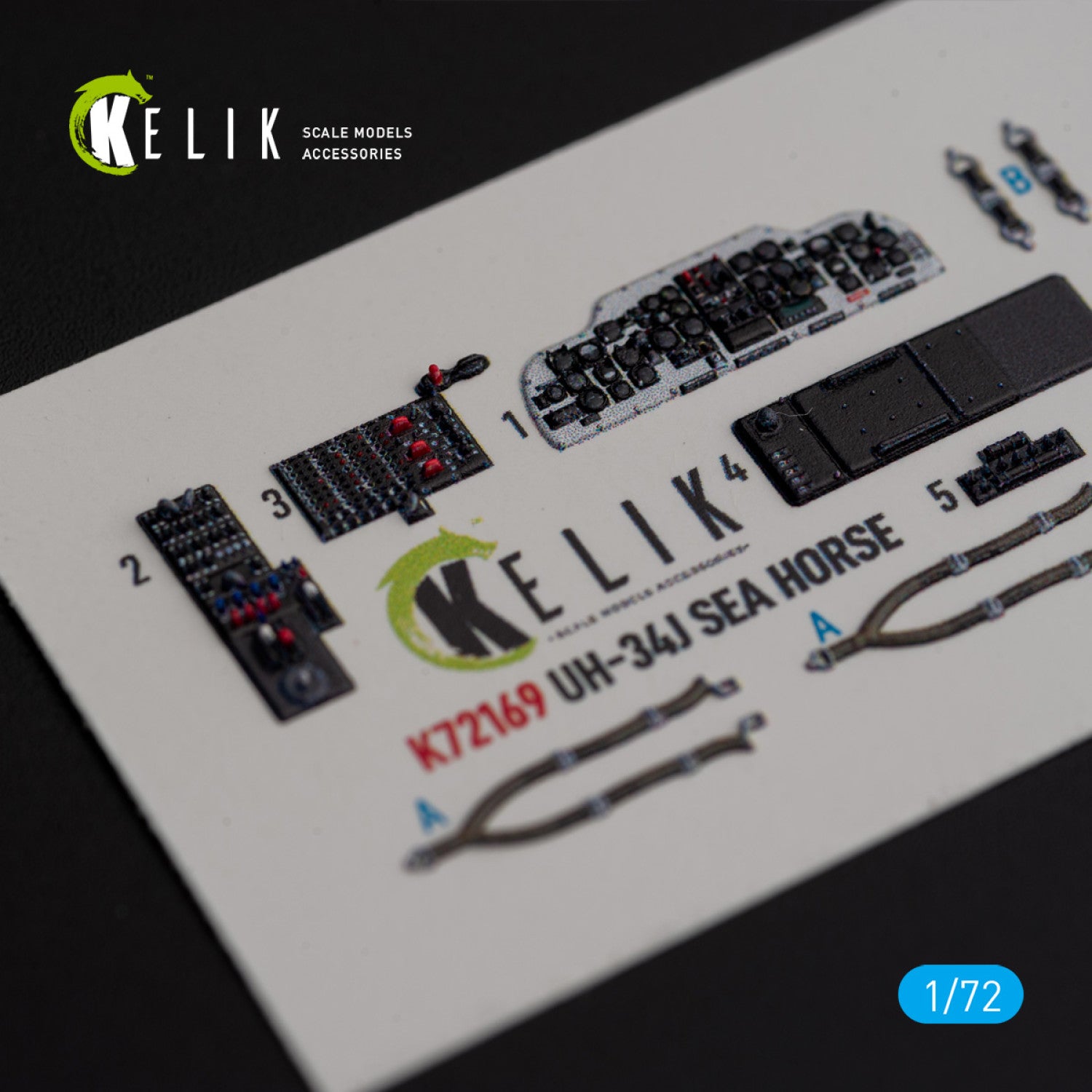 Sikorsky UH-34J SEA HORSE. Interior 3D Decals (for Italeri Helicopter model kit) Scale 1:72 KeliK K72169