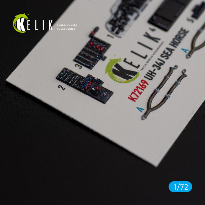 Sikorsky UH-34J SEA HORSE. Interior 3D Decals (for Italeri Helicopter model kit) Scale 1:72 KeliK K72169