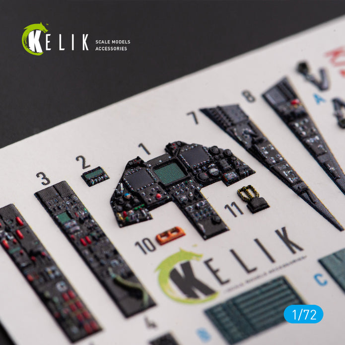F-117A NIGHTHAWK. Interior 3D Decals (for Hasegawa Aircraft model kit) Scale 1:72 KeliK K72170