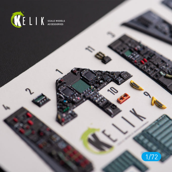 Lockheed F-117A NIGHTHAWK. Interior 3D Decals (for Academy Aircraft model kit) Scale 1:72 KeliK K72171