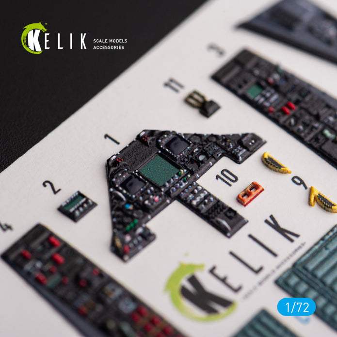 Lockheed F-117A NIGHTHAWK. Interior 3D Decals (for Academy Aircraft model kit) Scale 1:72 KeliK K72171