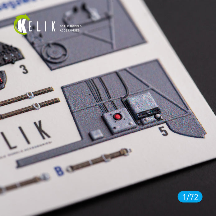 Morane-Saulnier M.S.406. Interior 3D Decals (for Hobby 2000 / Hasegawa Aircraft model kit) Scale 1:72 KeliK K72172