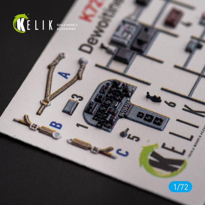 Dewoitine D.520. Interior 3D Decals (for Hobby 2000 / Hasegawa Aircraft model kit) Scale 1:72 KeliK K72173