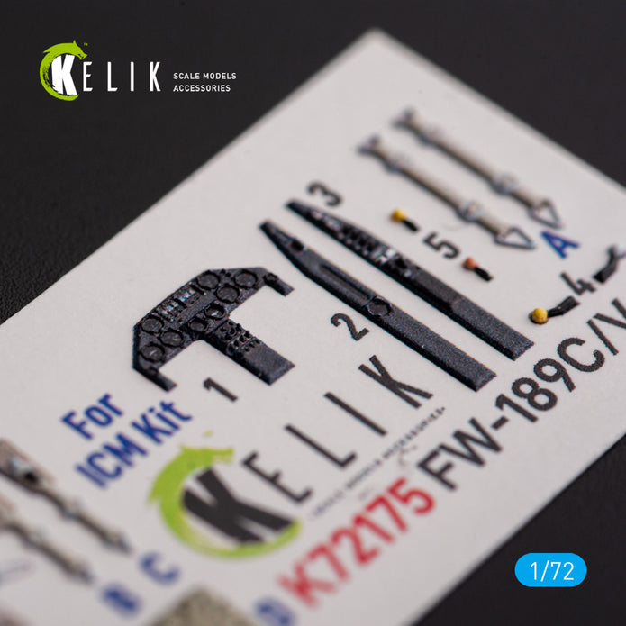 Focke Wulf FW-189C/V-6. Interior 3D Decals (for ICM Aircraft model kit) Scale 1:72 KeliK K72175