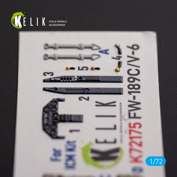 Focke Wulf FW-189C/V-6. Interior 3D Decals (for ICM Aircraft model kit) Scale 1:72 KeliK K72175