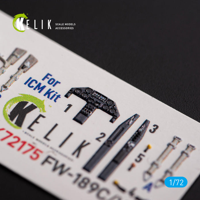Focke Wulf FW-189C/V-6. Interior 3D Decals (for ICM Aircraft model kit) Scale 1:72 KeliK K72175