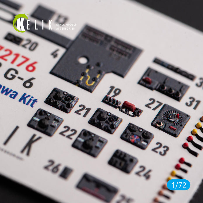 Junkers Ju 88 G-6. Interior 3D Decals (for Hasegawa Aircraft model kit) Scale 1:72 KeliK K72176