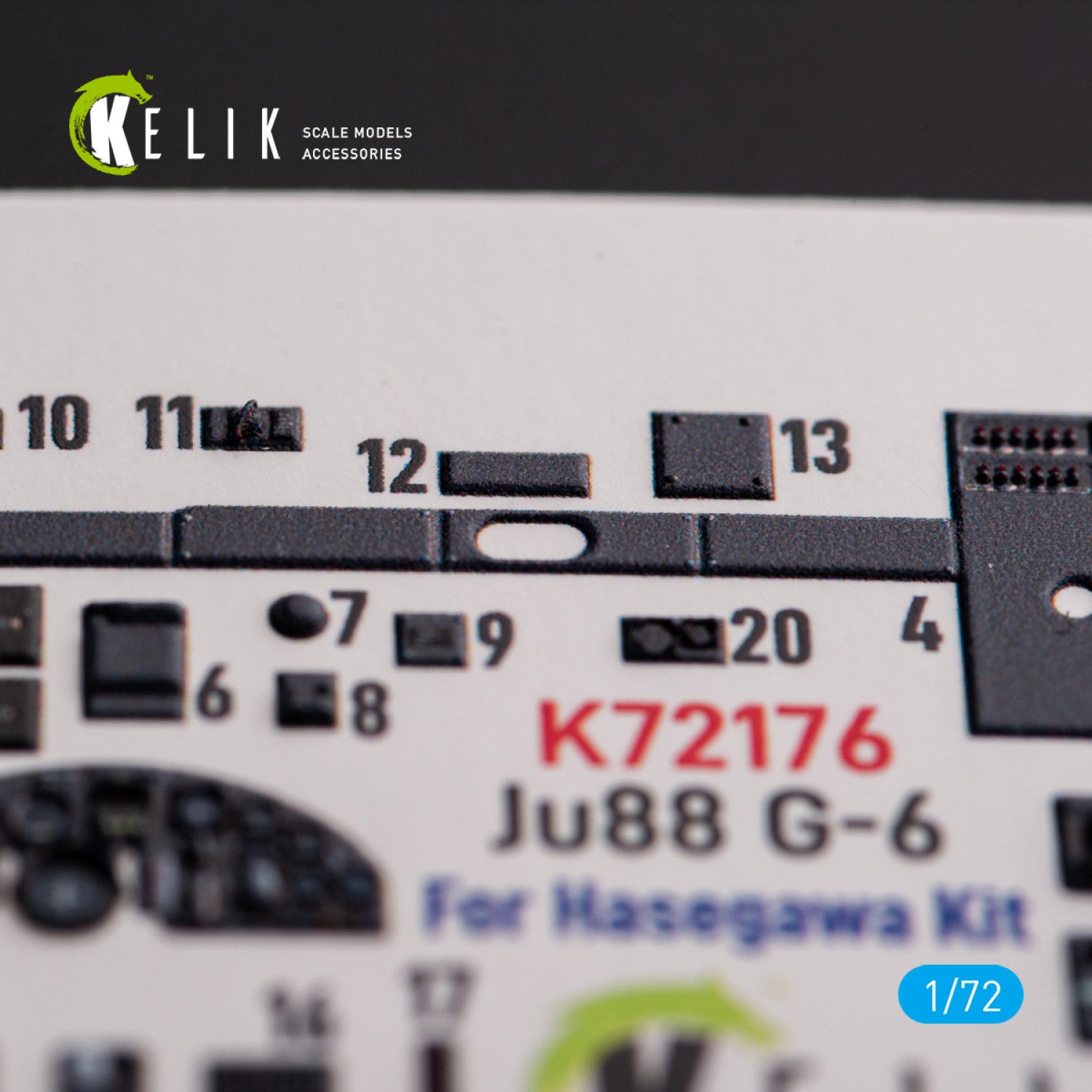 Junkers Ju 88 G-6. Interior 3D Decals (for Hasegawa Aircraft model kit) Scale 1:72 KeliK K72176