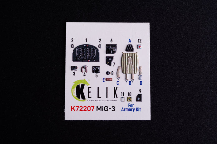 MiG-3. Interior 3D Decals (for Armory Aircraft model kit) Scale 1:72 KeliK K72207