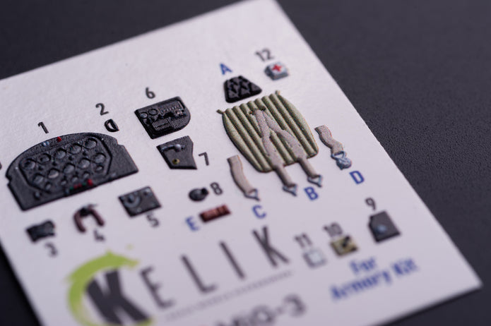 MiG-3. Interior 3D Decals (for Armory Aircraft model kit) Scale 1:72 KeliK K72207