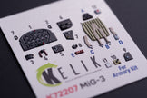 MiG-3. Interior 3D Decals (for Armory Aircraft model kit) Scale 1:72 KeliK K72207