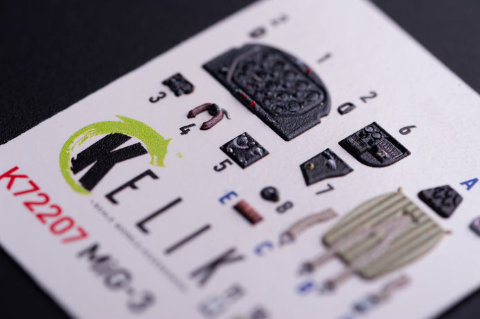 MiG-3. Interior 3D Decals (for Armory Aircraft model kit) Scale 1:72 KeliK K72207