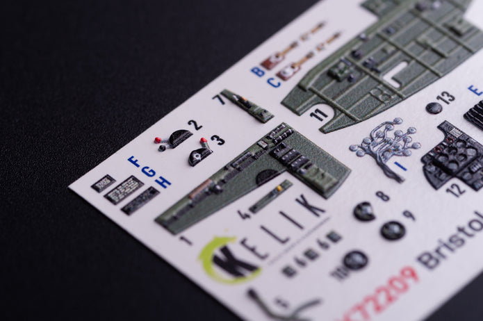 Bristol Bleninheim Mk.1. Interior 3D Decals (for Airfix Aircraft model kit) Scale 1:72 KeliK K72209