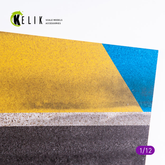 Asphalt road Moto race track type 1  Base - Acrylic 3 mm (180 x 357 mm) Scale 1:12 KeliK KS12001 Stands for Plastic Models