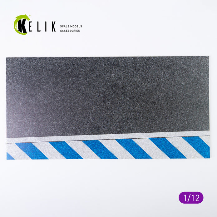 Asphalt road Moto race track type 2 Base - Acrylic 3 mm (180 x 357 mm) Scale 1:12 KeliK KS12002 Stands for Plastic Models