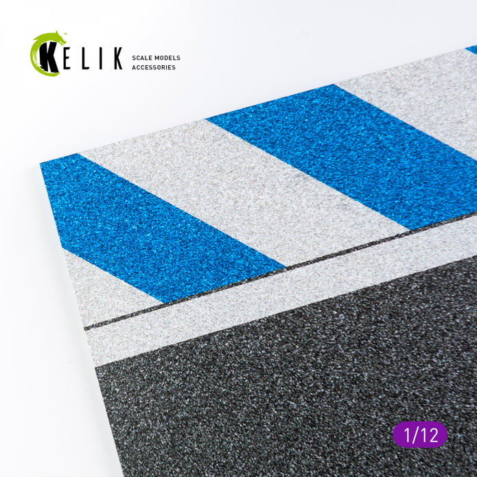 Asphalt road Moto race track type 2 Base - Acrylic 3 mm (180 x 357 mm) Scale 1:12 KeliK KS12002 Stands for Plastic Models