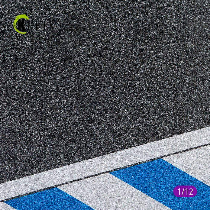 Asphalt road Moto race track type 2 Base - Acrylic 3 mm (180 x 357 mm) Scale 1:12 KeliK KS12002 Stands for Plastic Models