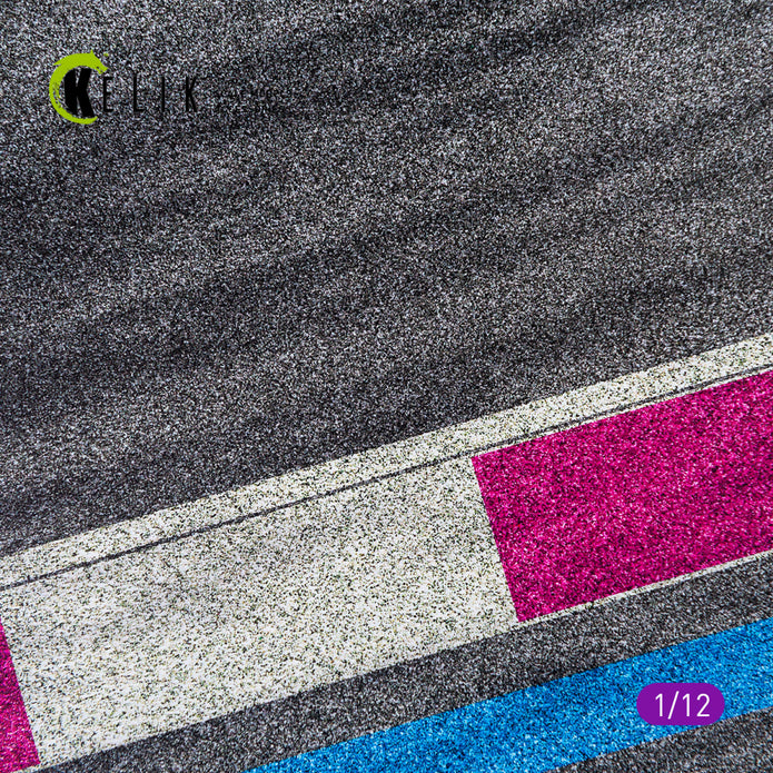 Asphalt road Moto race track type 3 Base - Acrylic 3 mm (180 x 357 mm) Scale 1:12 KeliK KS12003 Stands for Plastic Models