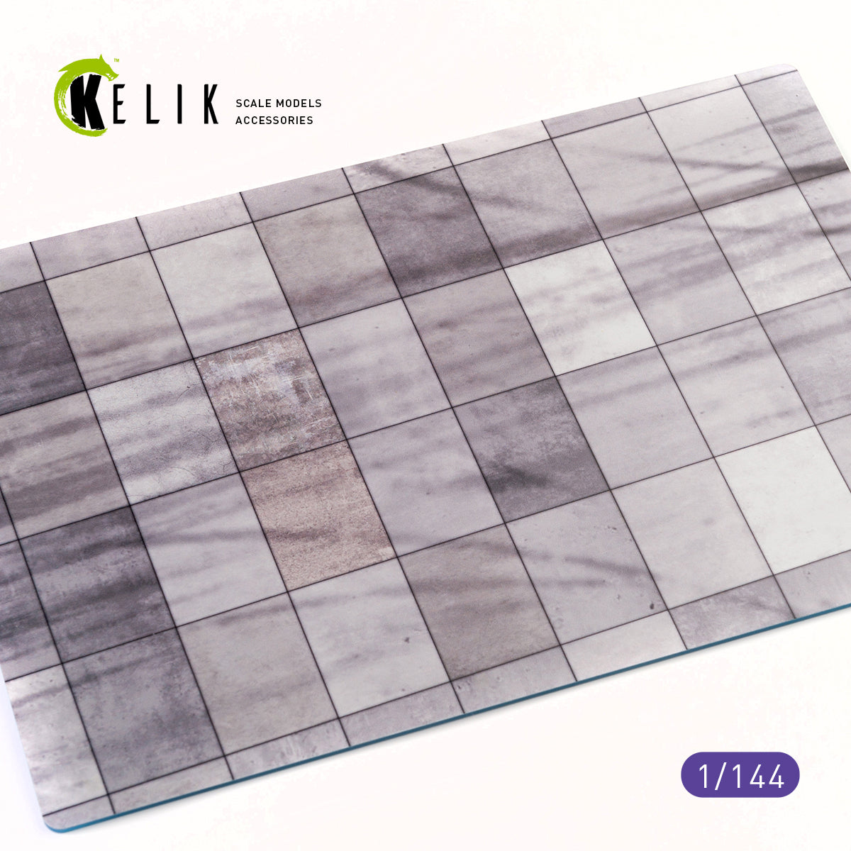 Civil Concrete runway Base - Acrylic 3 mm (280 x 180 mm) (170 g) Scale 1:144 KeliK KS14401 Stands for Plastic Models