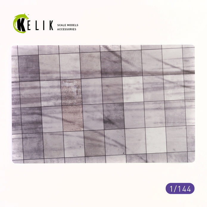 Civil Concrete runway Base - Acrylic 3 mm (280 x 180 mm) (170 g) Scale 1:144 KeliK KS14401 Stands for Plastic Models