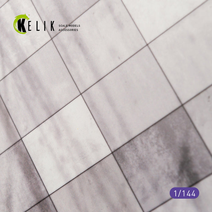 Civil Concrete runway Base - Acrylic 3 mm (280 x 180 mm) (170 g) Scale 1:144 KeliK KS14401 Stands for Plastic Models