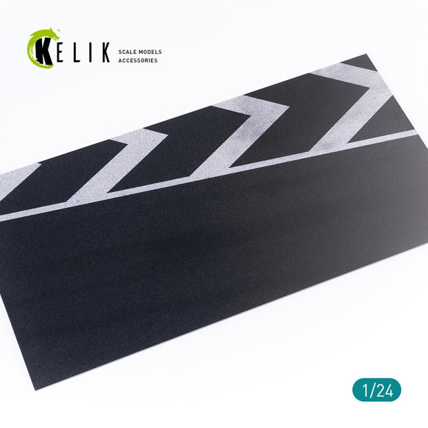 Asphalt road race track Base - Acrylic 3 mm (180 x 357 mm)  Scale 1:24 KeliK KS24001 Stands for Plastic Models