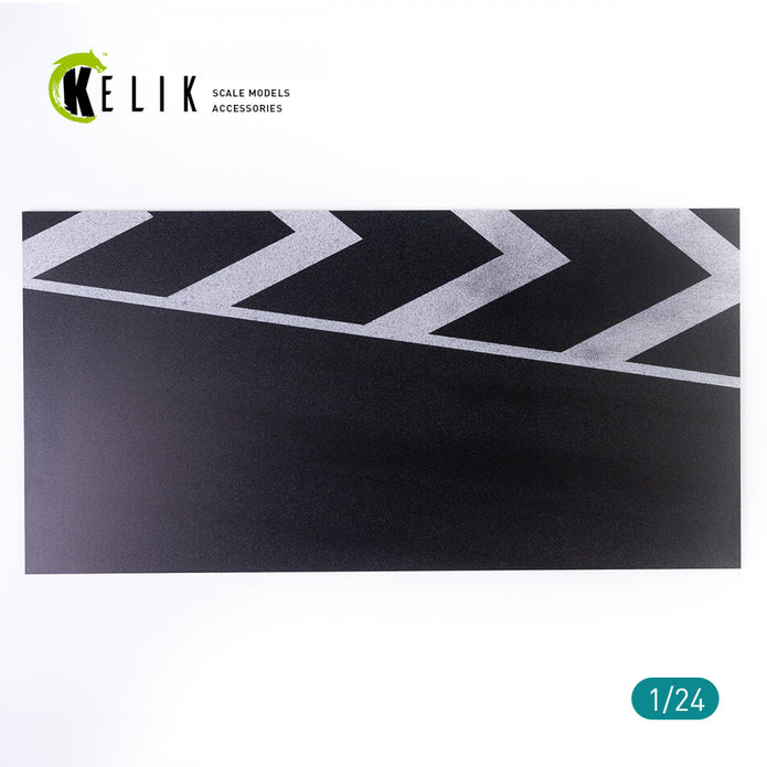 Asphalt road race track Base - Acrylic 3 mm (180 x 357 mm)  Scale 1:24 KeliK KS24001 Stands for Plastic Models