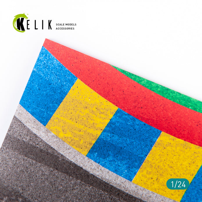 Asphalt road 24 Hours of Le Mans Turn Base - Acrylic 3 mm (180 x 357 mm)  Scale 1:24 KeliK KS24003 Stands for Plastic Models