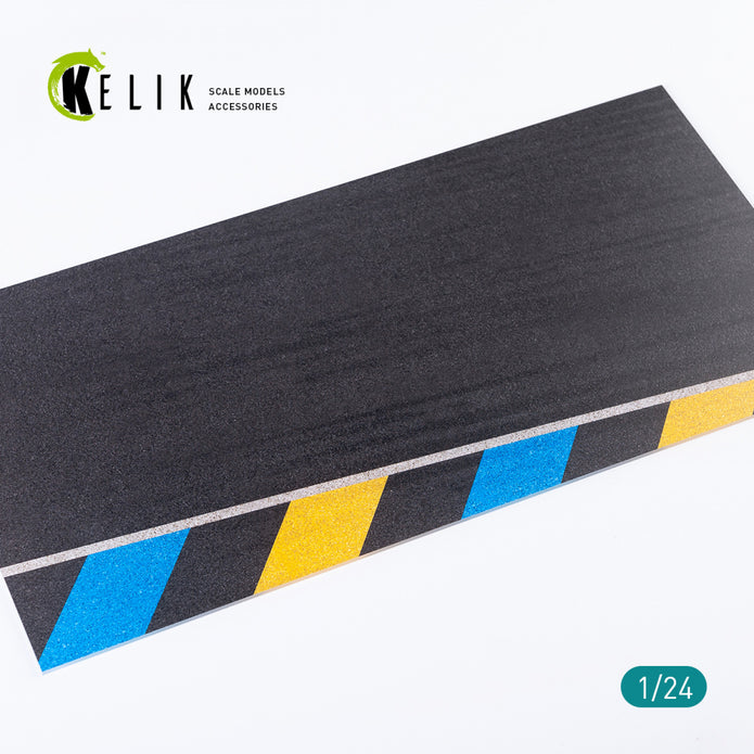 Asphalt road 24 Hours of Le Mans type 2 Base - Acrylic 3 mm (180 x 357 mm)  Scale 1:24 KeliK KS24004 Stands for Plastic Models