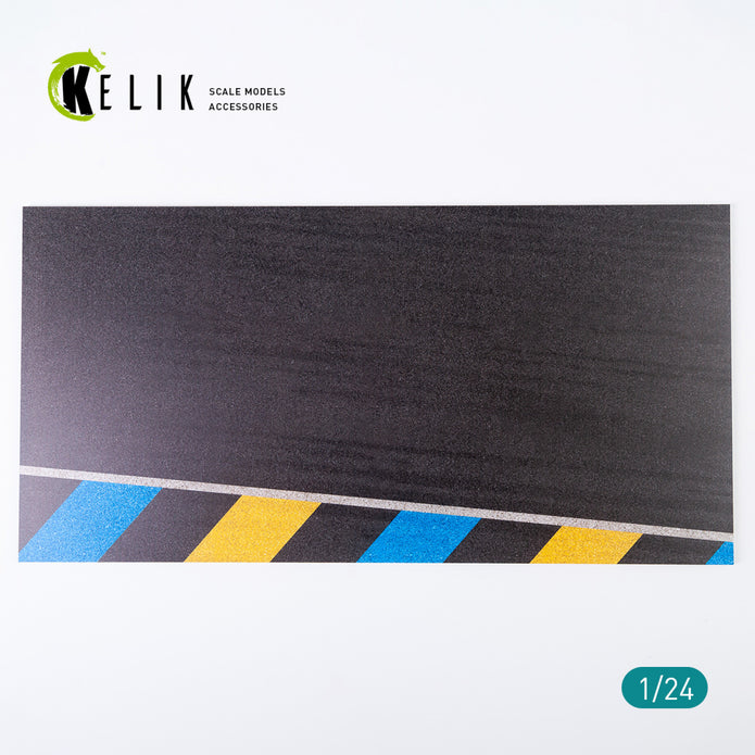 Asphalt road 24 Hours of Le Mans type 2 Base - Acrylic 3 mm (180 x 357 mm)  Scale 1:24 KeliK KS24004 Stands for Plastic Models