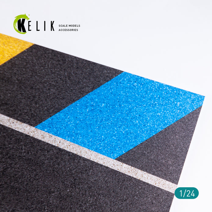 Asphalt road 24 Hours of Le Mans type 2 Base - Acrylic 3 mm (180 x 357 mm)  Scale 1:24 KeliK KS24004 Stands for Plastic Models