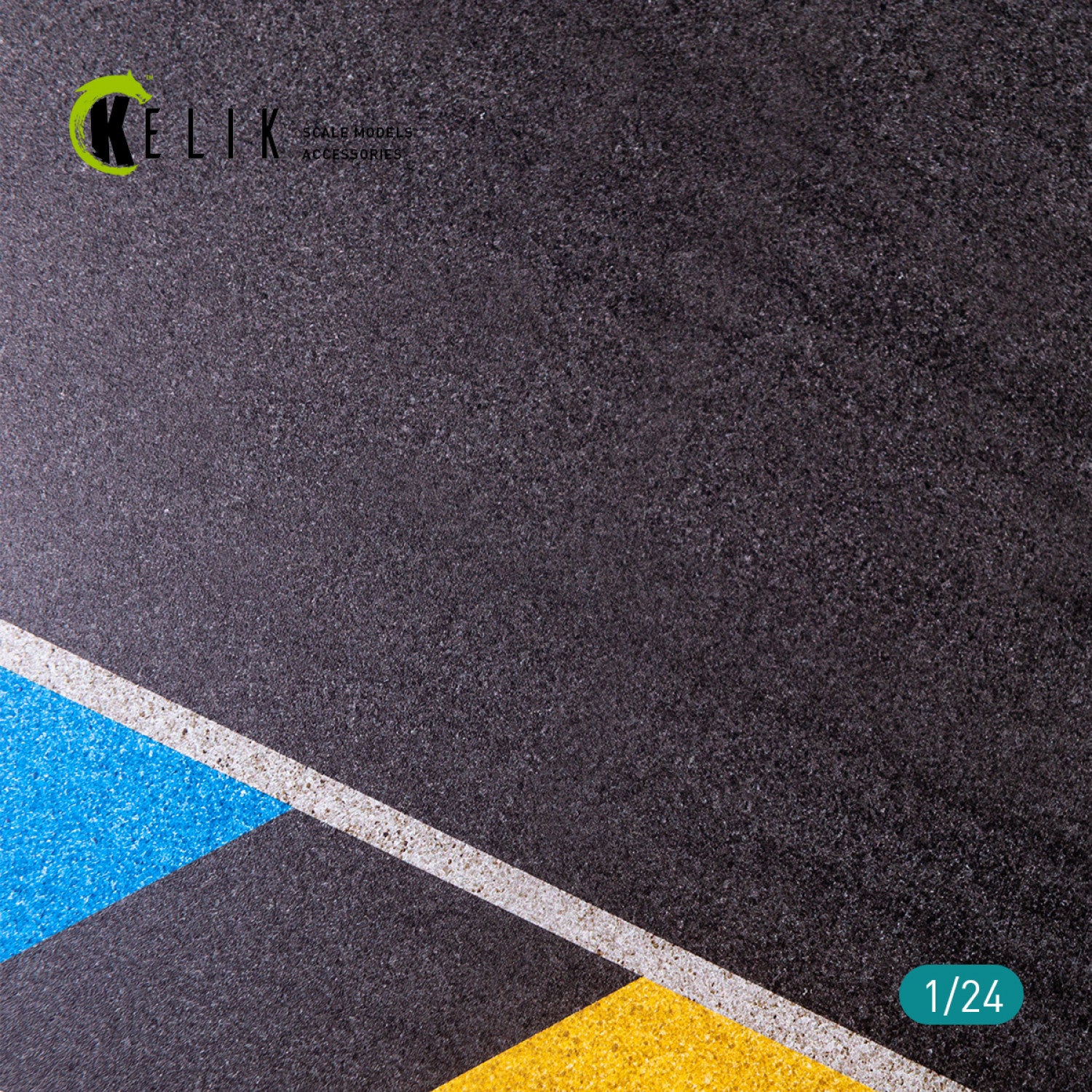 Asphalt road 24 Hours of Le Mans type 2 Base - Acrylic 3 mm (180 x 357 mm)  Scale 1:24 KeliK KS24004 Stands for Plastic Models