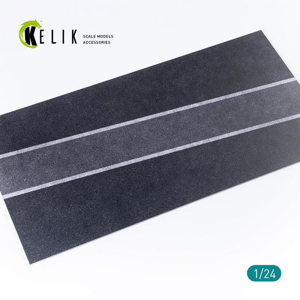 Asphalt road 24 Hours of Le Mans type 3 Base - Acrylic 3 mm (180 x 357 mm)  Scale 1:24 KeliK KS24005 Stands for Plastic Models