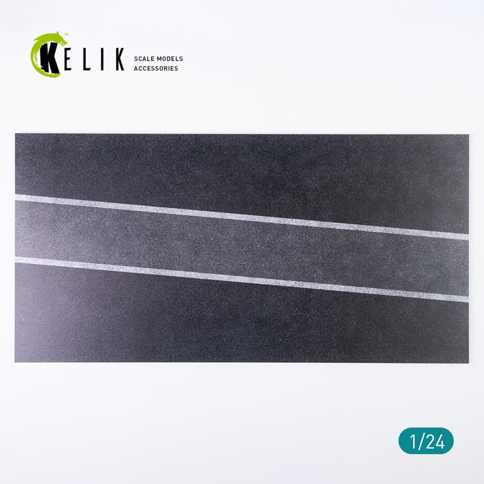 Asphalt road 24 Hours of Le Mans type 3 Base - Acrylic 3 mm (180 x 357 mm)  Scale 1:24 KeliK KS24005 Stands for Plastic Models