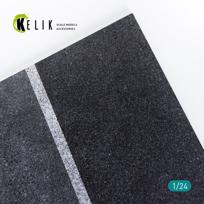 Asphalt road 24 Hours of Le Mans type 3 Base - Acrylic 3 mm (180 x 357 mm)  Scale 1:24 KeliK KS24005 Stands for Plastic Models