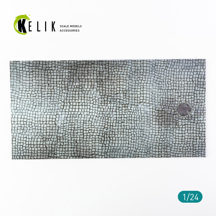 Paving stone road Base - Acrylic 3 mm (180 x 357 mm) (210 g) Scale 1:24 KeliK KS24010 Stands for Plastic Models