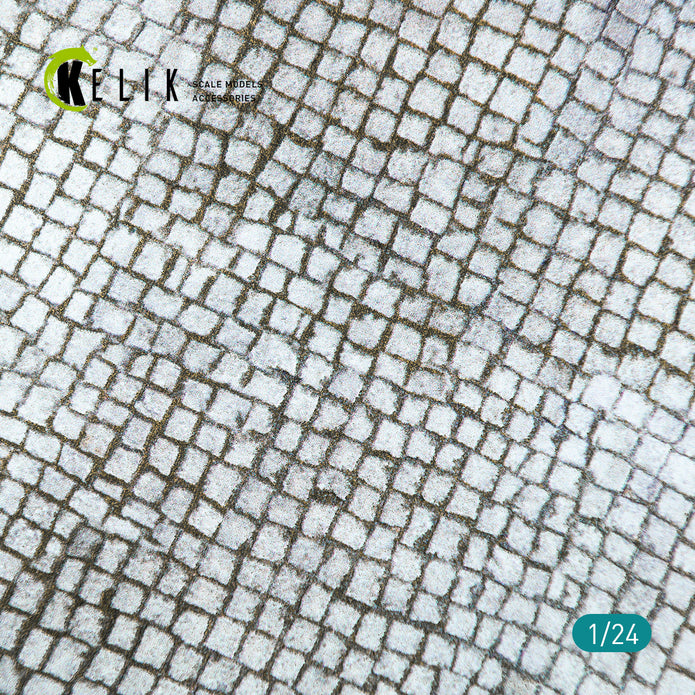 Paving stone road Base - Acrylic 3 mm (180 x 357 mm) (210 g) Scale 1:24 KeliK KS24010 Stands for Plastic Models