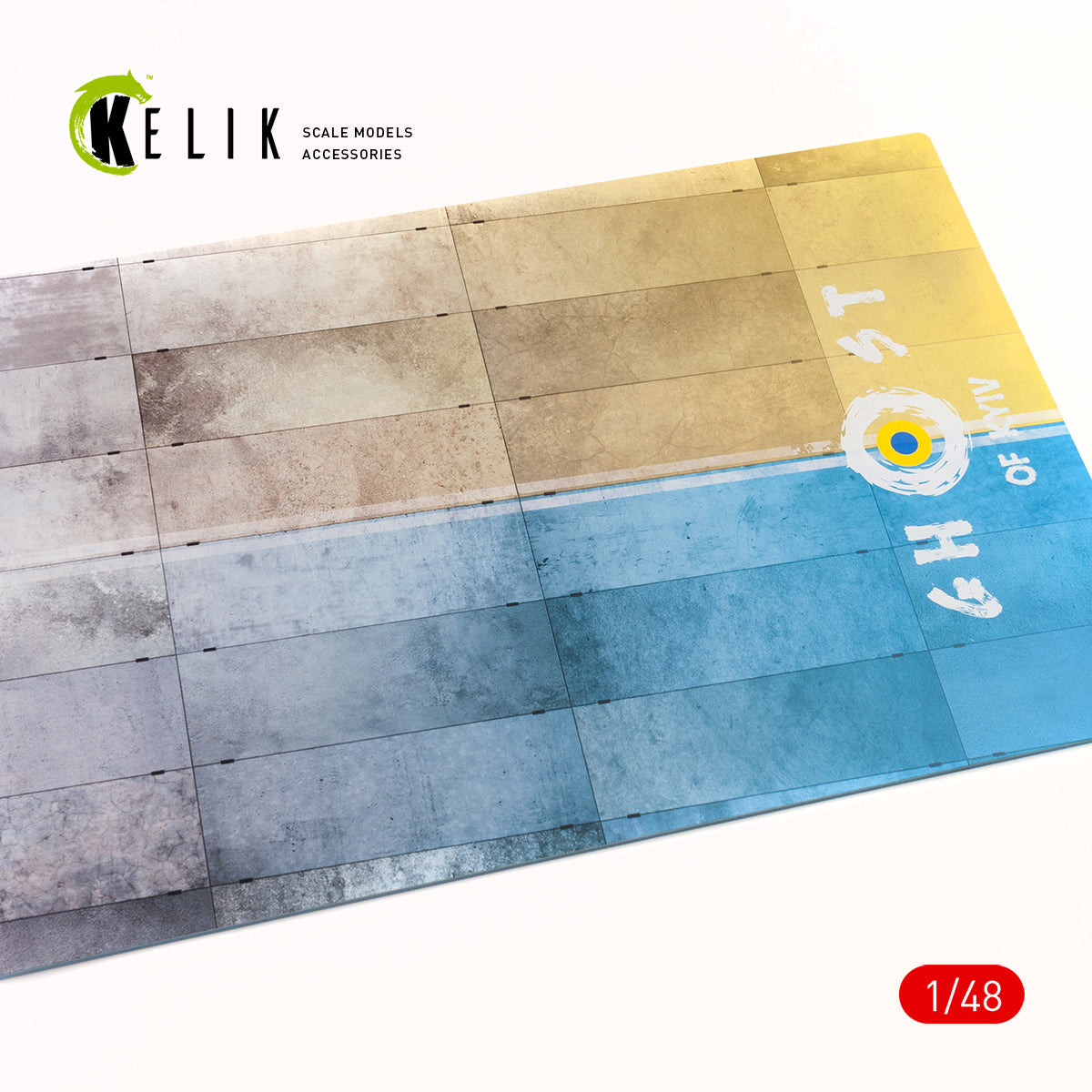 Concrete plates Ghost of Kyiv Base - Acrylic 3 mm (410 x 270 mm) (410 g) Scale 1:48 KeliK KS48003 Stands for Plastic Models