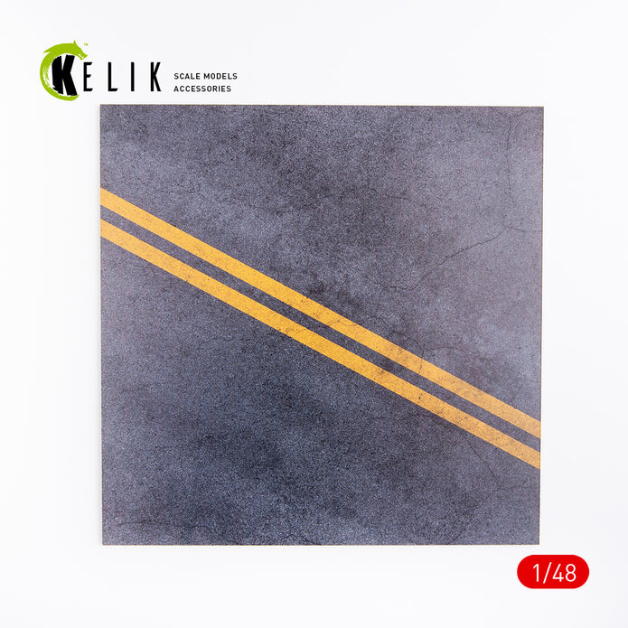 Asphalt Road for drones or any - Acrylic 3 mm (240 x 240 mm) (190g)  Scale 1:48 KeliK KS48008 Stands for Plastic Models