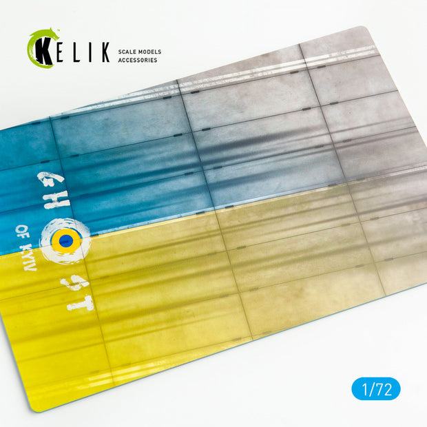 Concrete plates Ghost of Kyiv Base - Acrylic 3 mm (280 x 180 mm) (170 g) Scale 1:72 KeliK KS72003 Stands for Plastic Models