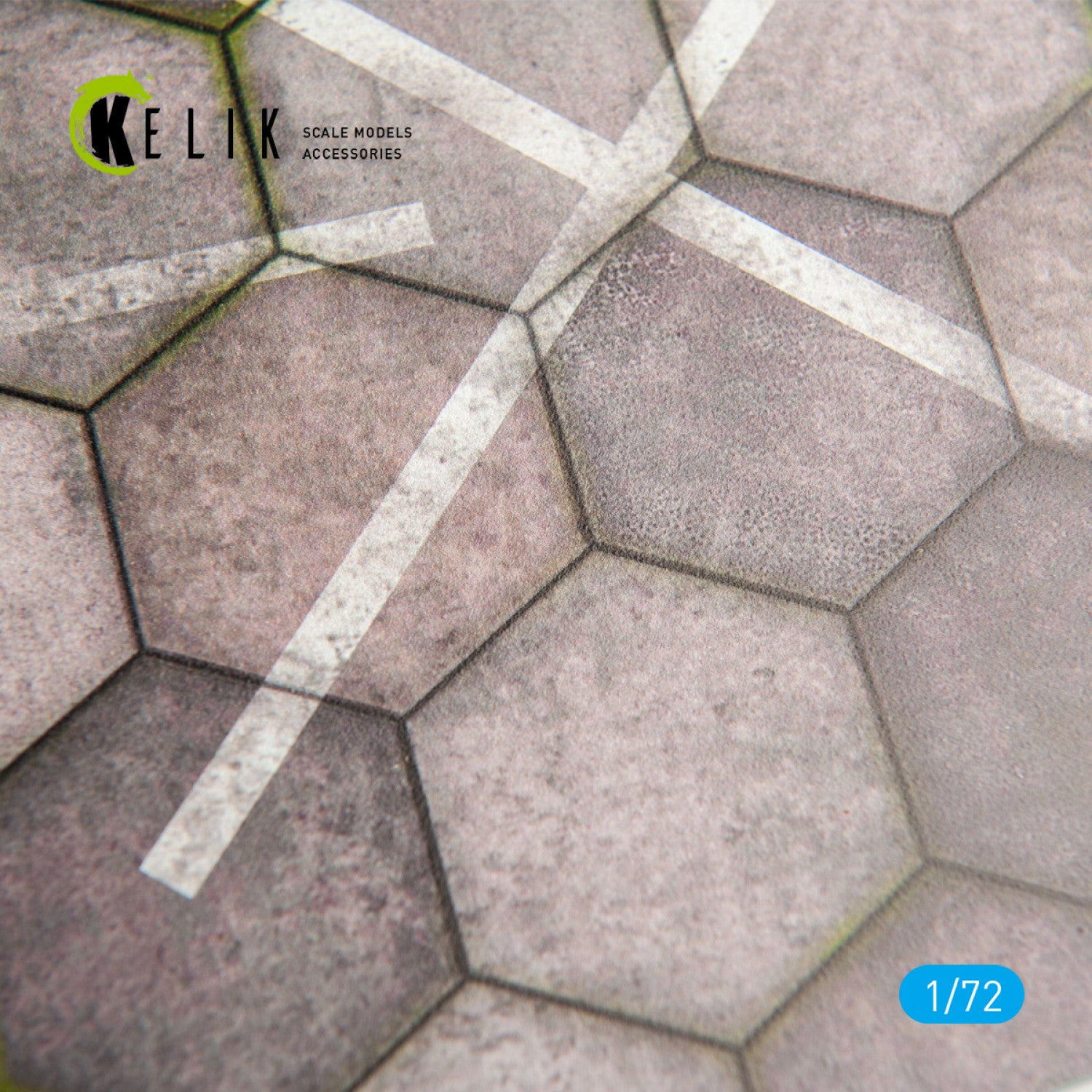Hexagonnal concrete plates for Aircraft and Helicopters Base - Acrylic 3 mm (280 x 180 mm) (170 g) Scale 1:72 KeliK KS72004 Stands for Plastic Models