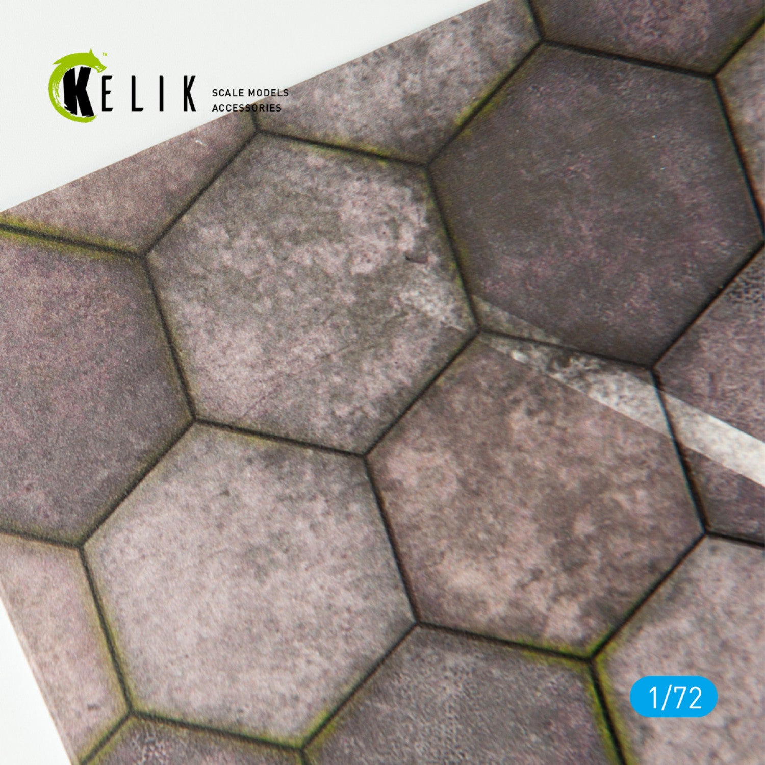 Hexagonnal concrete plates for Aircraft and Helicopters Base - Acrylic 3 mm (280 x 180 mm) (170 g) Scale 1:72 KeliK KS72004 Stands for Plastic Models