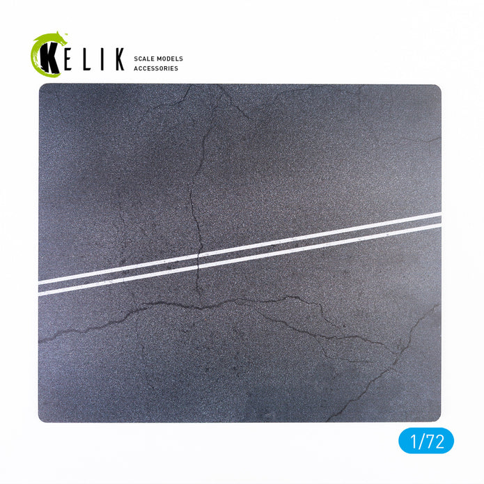 Asphalt road - Base - Acrylic 3 mm (180 x 214 mm) (130 g) Scale 1:72 KeliK KS72033 Stands for Plastic Models