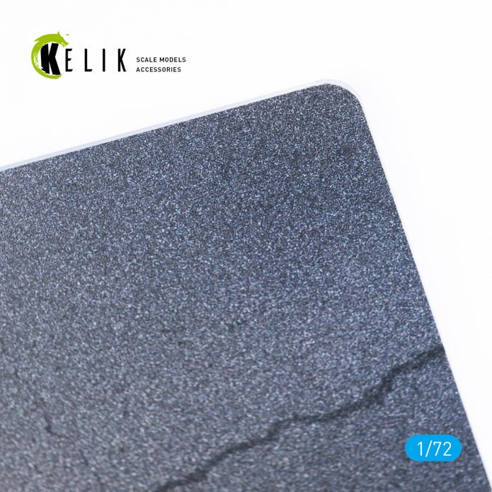 Asphalt road - Base - Acrylic 3 mm (180 x 214 mm) (130 g) Scale 1:72 KeliK KS72033 Stands for Plastic Models