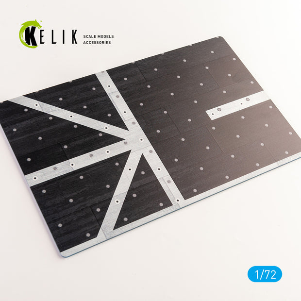 JMSDF Hyuga (DDH 181) Deck - Base - Acrylic 3 mm (280 x 180 mm) (170 g) Scale 1:72 KeliK KS72070 Stands for Plastic Models
