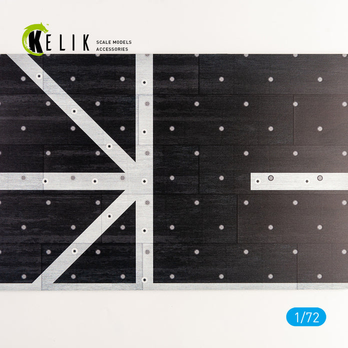 JMSDF Hyuga (DDH 181) Deck - Base - Acrylic 3 mm (280 x 180 mm) (170 g) Scale 1:72 KeliK KS72070 Stands for Plastic Models